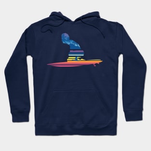 Abstract waves and surfer Hoodie